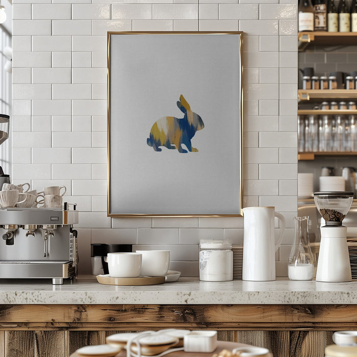 Blue & Yellow Rabbit Framed Art Wall Decor