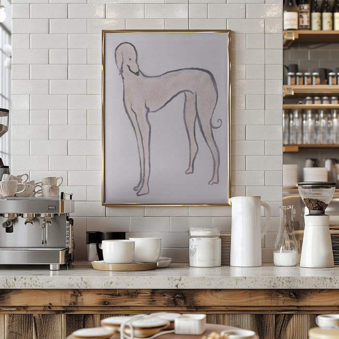 Pastel hound Framed Art Wall Decor