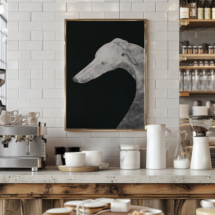 Greyhound black and white 02 Framed Art Wall Decor