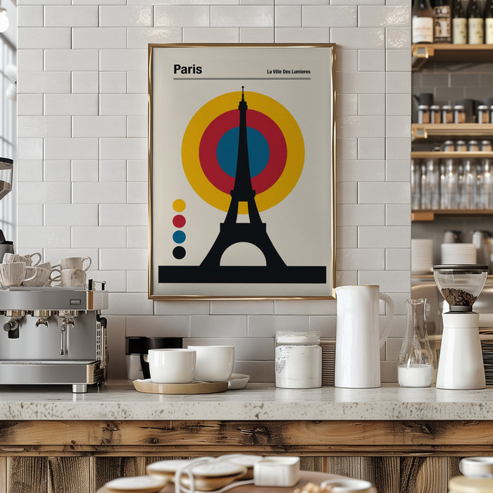 Paris Eiffel Tower Retro travel Print Framed Art Modern Wall Decor