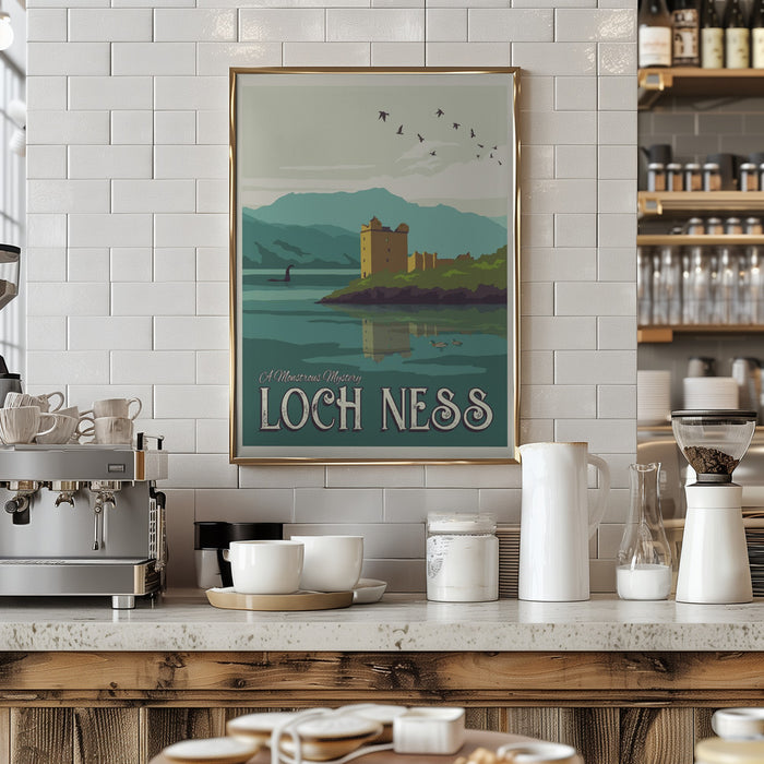 Loch Ness Travel Print Framed Art Modern Wall Decor