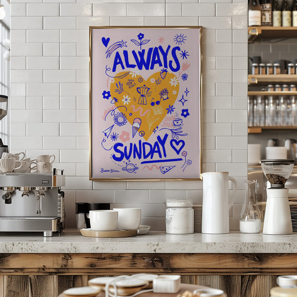 Always Sunday Framed Art Modern Wall Decor