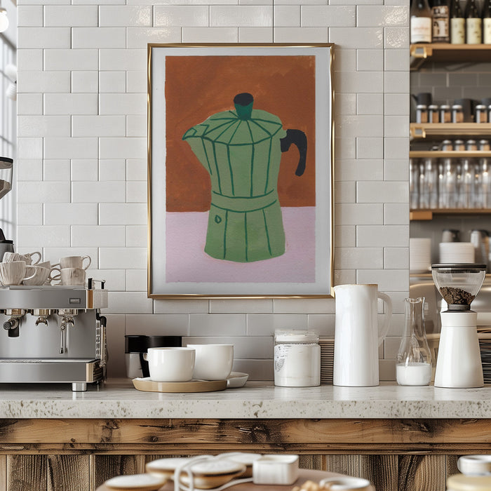 The Coffee Pot Framed Art Modern Wall Decor