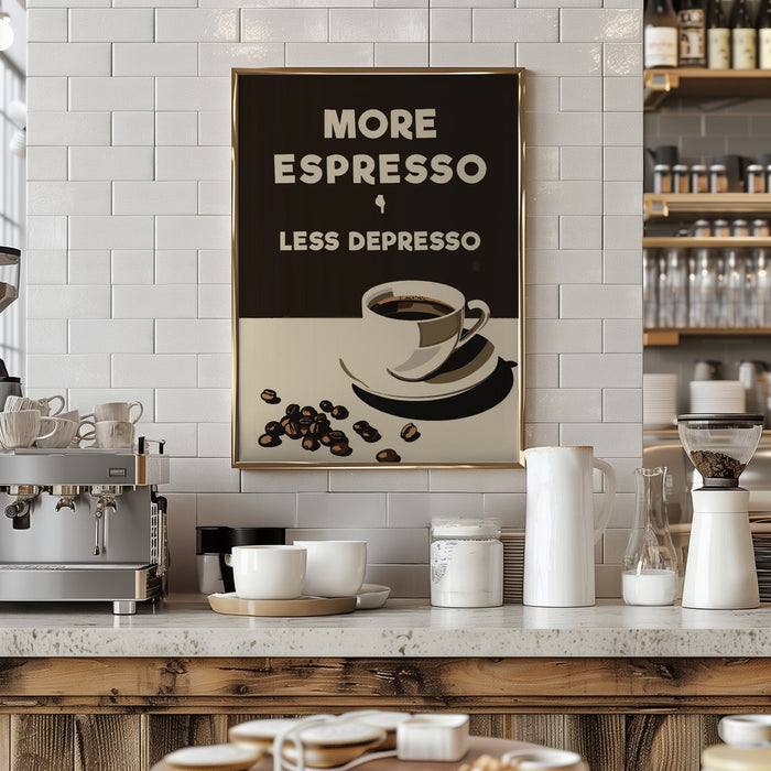 More Espresso - Less Depresso Framed Art Wall Decor