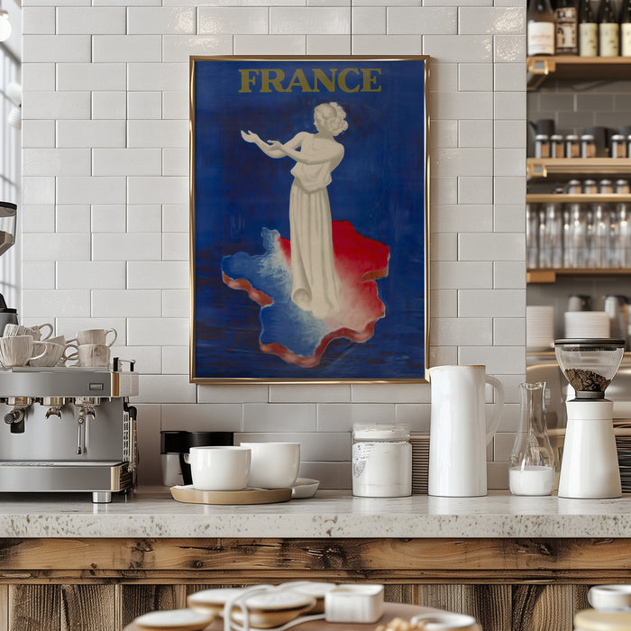 France Framed Art Modern Wall Decor