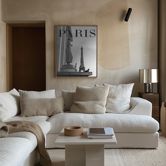 Paris Text 5 Framed Art Modern Wall Decor