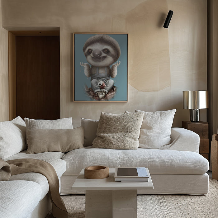 SLOTH DON'T CARE Framed Art Wall Decor