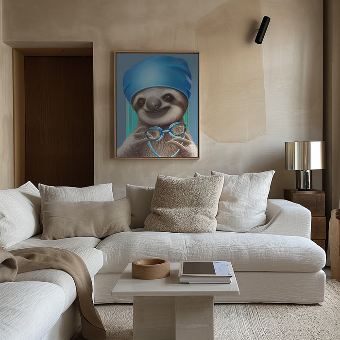 SLOTH WITH GOGGLES Framed Art Wall Decor