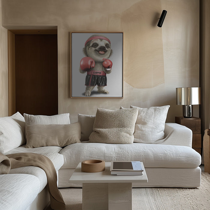 the boxing sloth Framed Art Wall Decor