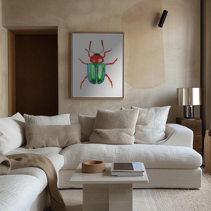 Knotweed beetle or Gastrophysa polygoni Framed Art Wall Decor