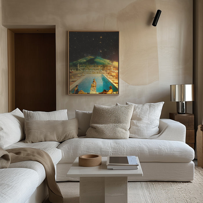 Space Pool Framed Art Modern Wall Decor