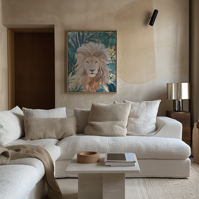 Lion Jungle 2 Framed Art Modern Wall Decor