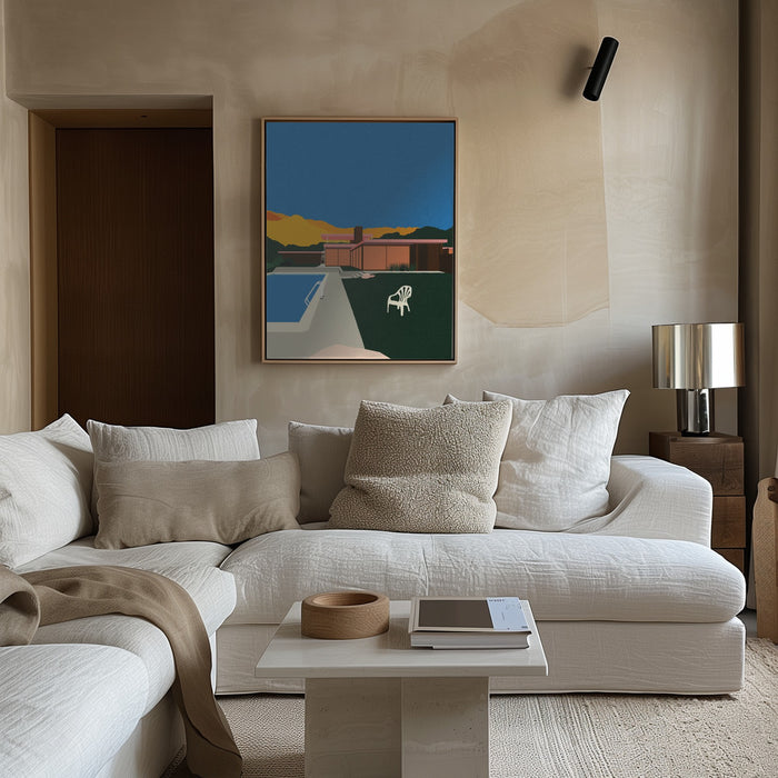 Kaufmann Desert House Poolside Framed Art Modern Wall Decor