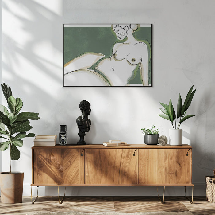 Sensuality Landscape Framed Art - Green Version