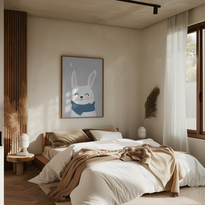 Snow Bunny Framed Art Modern Wall Decor