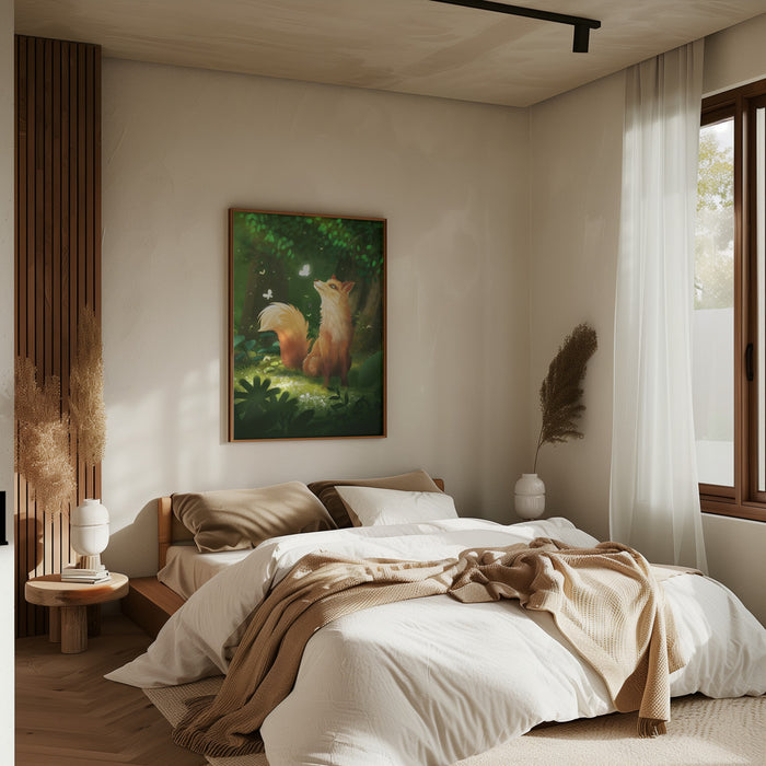 Dreamy Fox Framed Art Modern Wall Decor