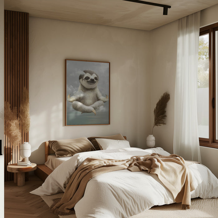 sloth meditating Framed Art Wall Decor