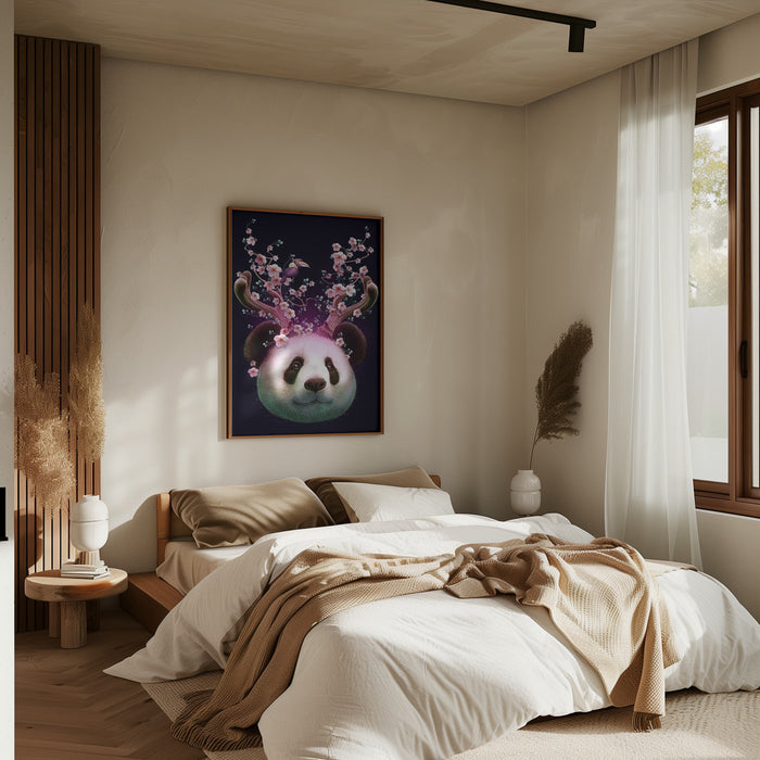 panda horns up Framed Art Modern Wall Decor