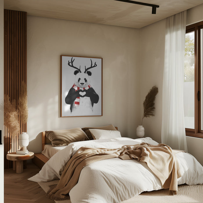 Xmas panda Framed Art Wall Decor