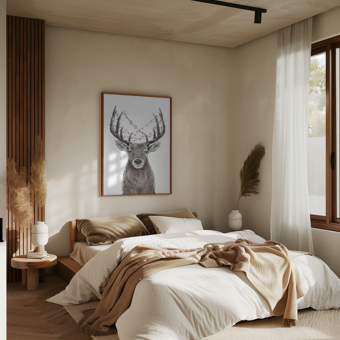 Xmas deer Framed Art Modern Wall Decor