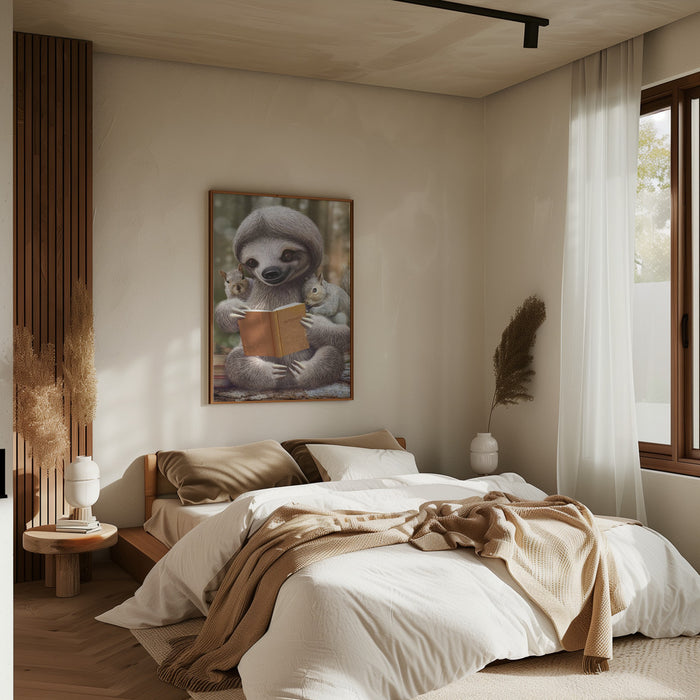 SLOTH SHARING KNOWLEDGE Framed Art Wall Decor