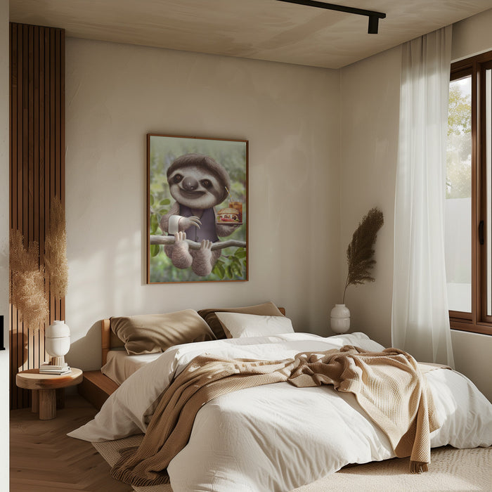 SLOTH ONTREE DELIVERY Framed Art Wall Decor