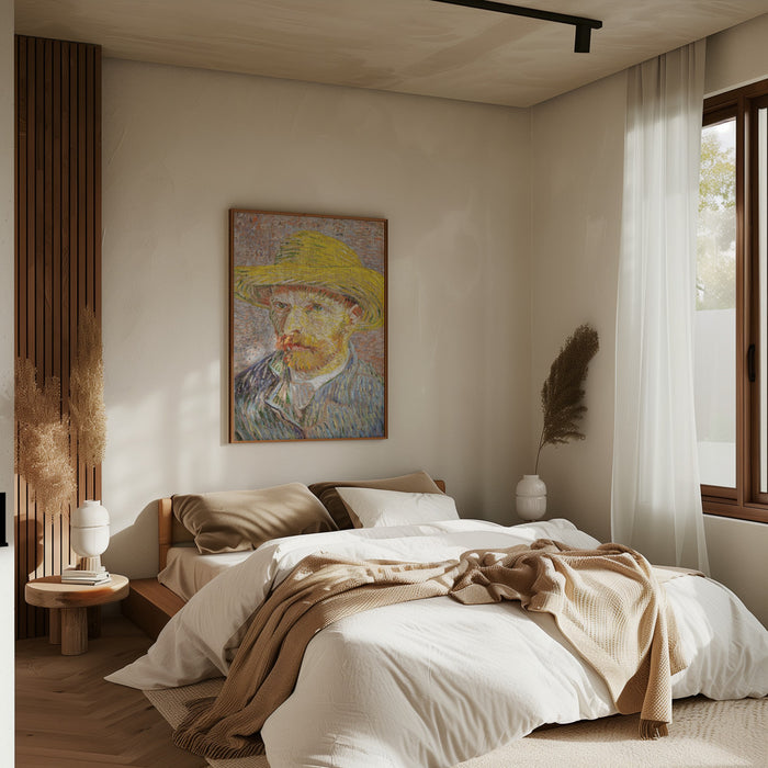 Self Portrait With Straw Hat Framed Art Wall Decor