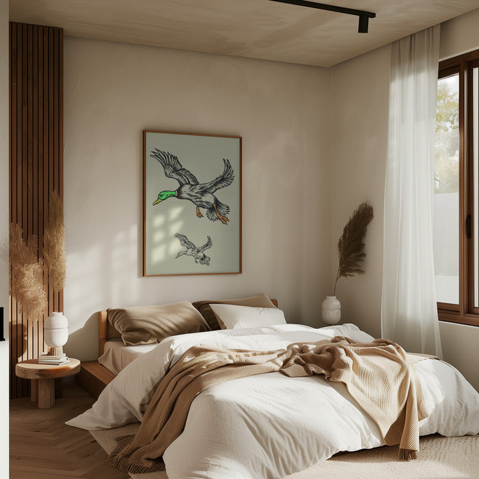 Flying Ducks Framed Art Wall Decor