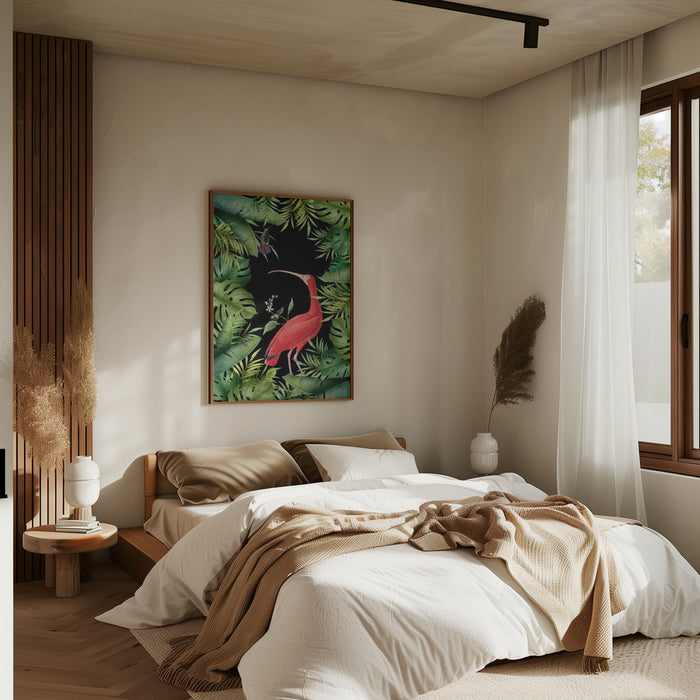 Jungle With Heron Framed Art Wall Decor