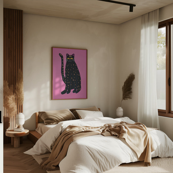 Black cat Framed Art Wall Decor