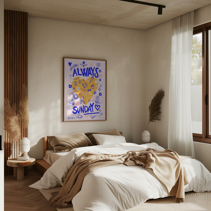 Always Sunday Framed Art Modern Wall Decor