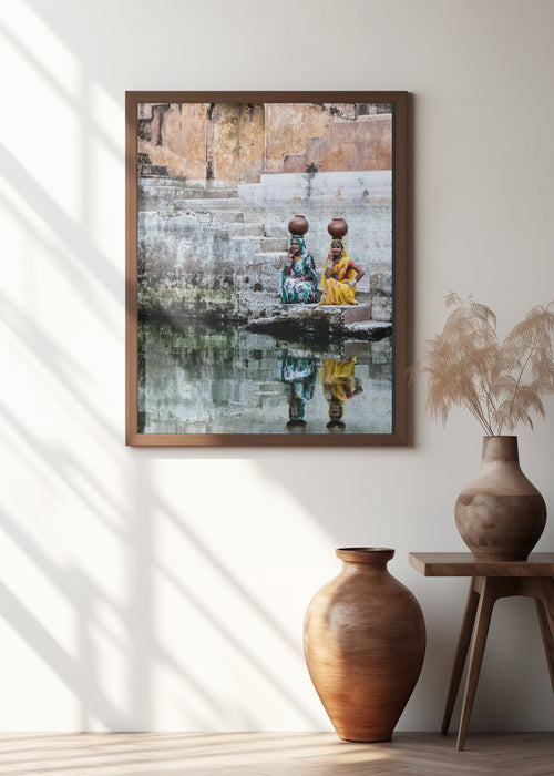 Stepwell Reflections Framed Art Modern Wall Decor