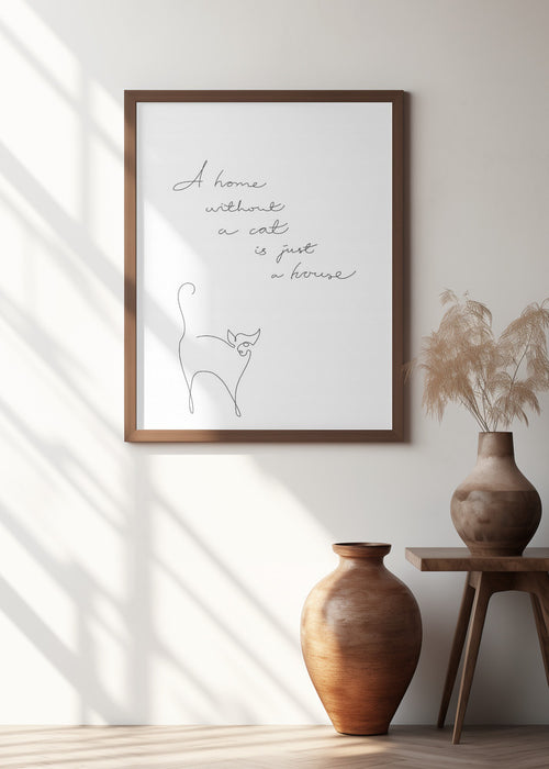 Without a cat Framed Art Modern Wall Decor