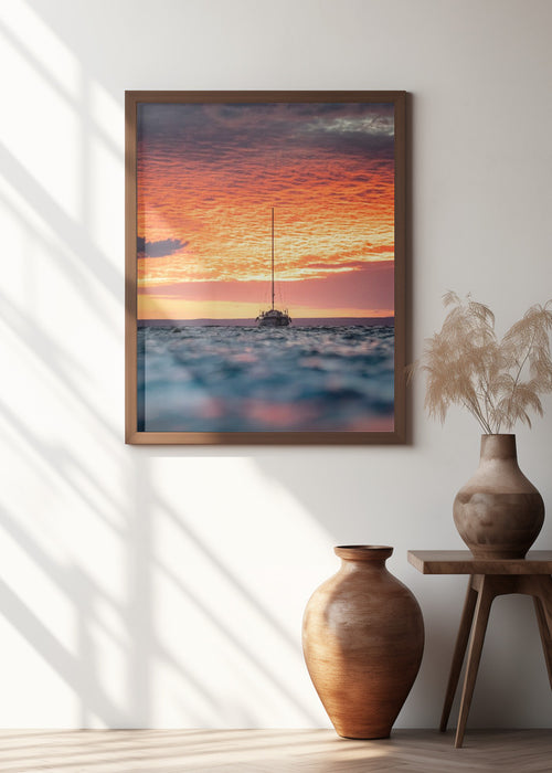 Sailboat Framed Art Modern Wall Decor