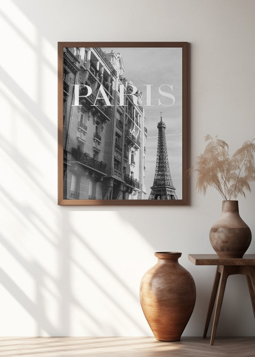 Paris Text 3 Framed Art Modern Wall Decor