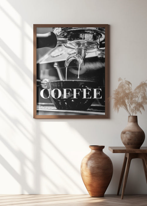 Coffee Text Framed Art Modern Wall Decor