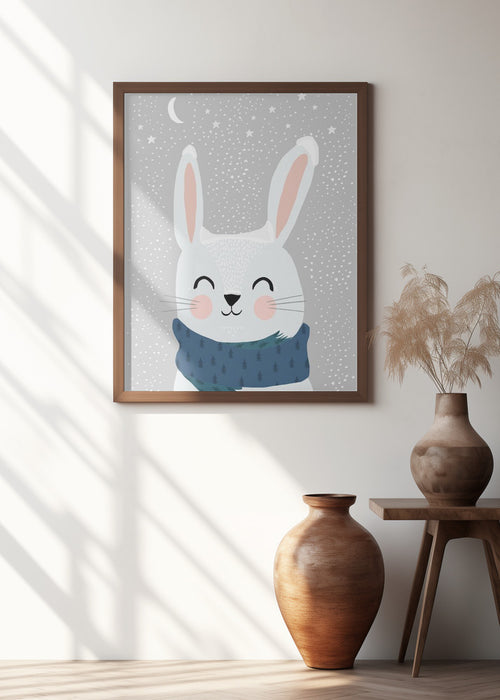 Snow Bunny Framed Art Modern Wall Decor