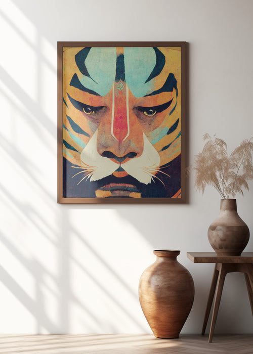 Strong Tiger Framed Art Modern Wall Decor