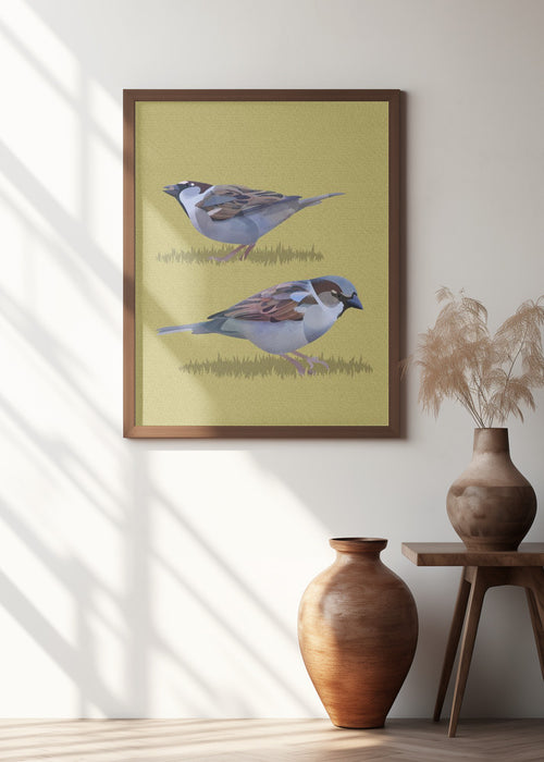 Sparrows Framed Art Wall Decor