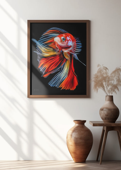 Colorful Fish Framed Art Wall Decor