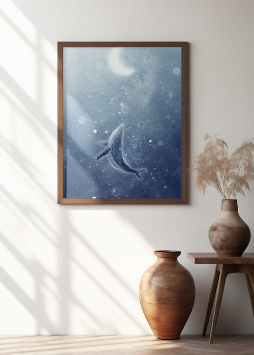 Galaxy Whale Framed Art Modern Wall Decor