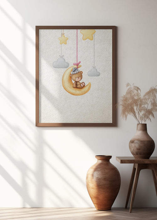 Dreamy Teddy Framed Art Modern Wall Decor