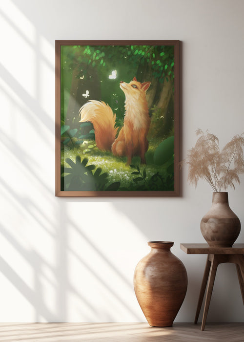 Dreamy Fox Framed Art Modern Wall Decor