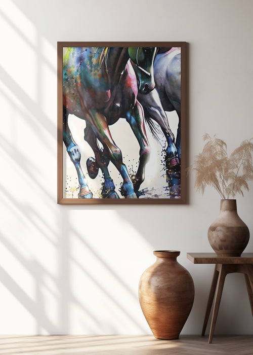 Galloping Framed Art Modern Wall Decor