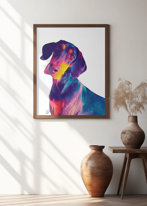 Finn Dog Framed Art Modern Wall Decor