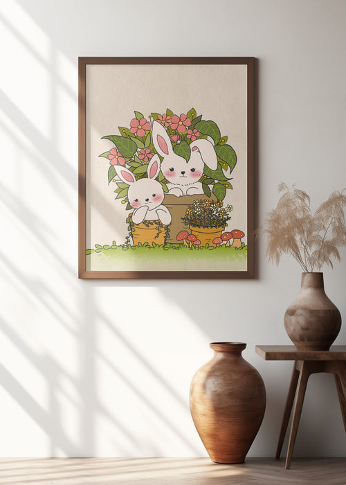 Couple Bunny Framed Art Wall Decor