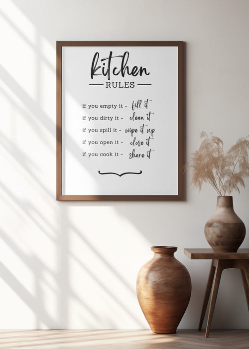 Kitchen Rules Framed Art Wall Decor