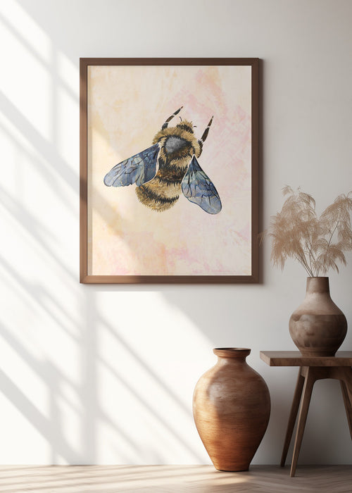 Rustic bee Framed Art Modern Wall Decor