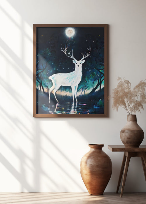 Paint Deer Framed Art Modern Wall Decor