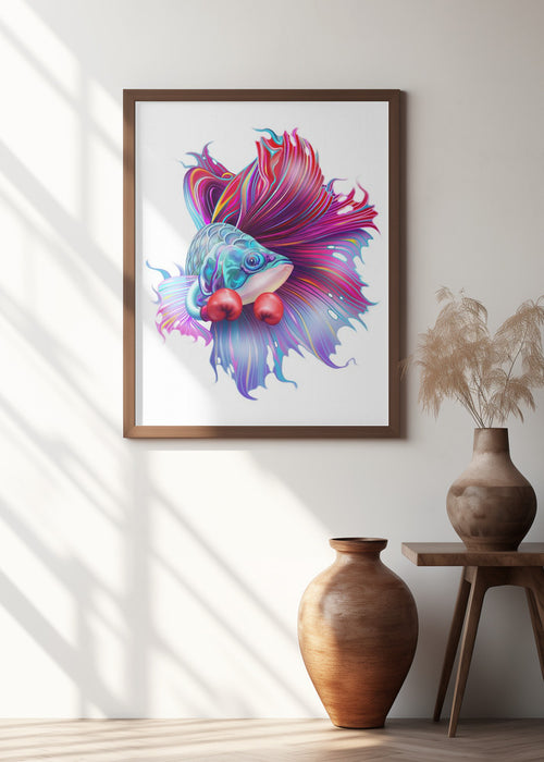 FIGHTHING FISH Framed Art Wall Decor